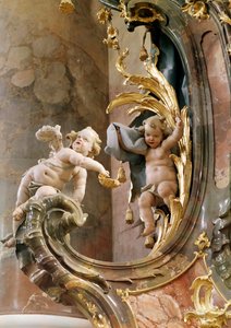 Cherubs, 1737-66 (sıva ve yaldızlı ahşap)